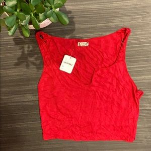 Red Free People Crop Top 🔥 NWT